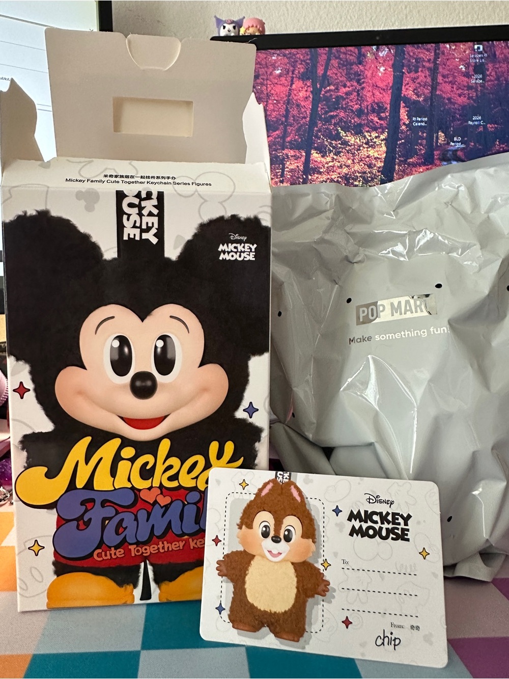 Disney Mickey Mouse Family Chip Brown Plush Keychain - Brown